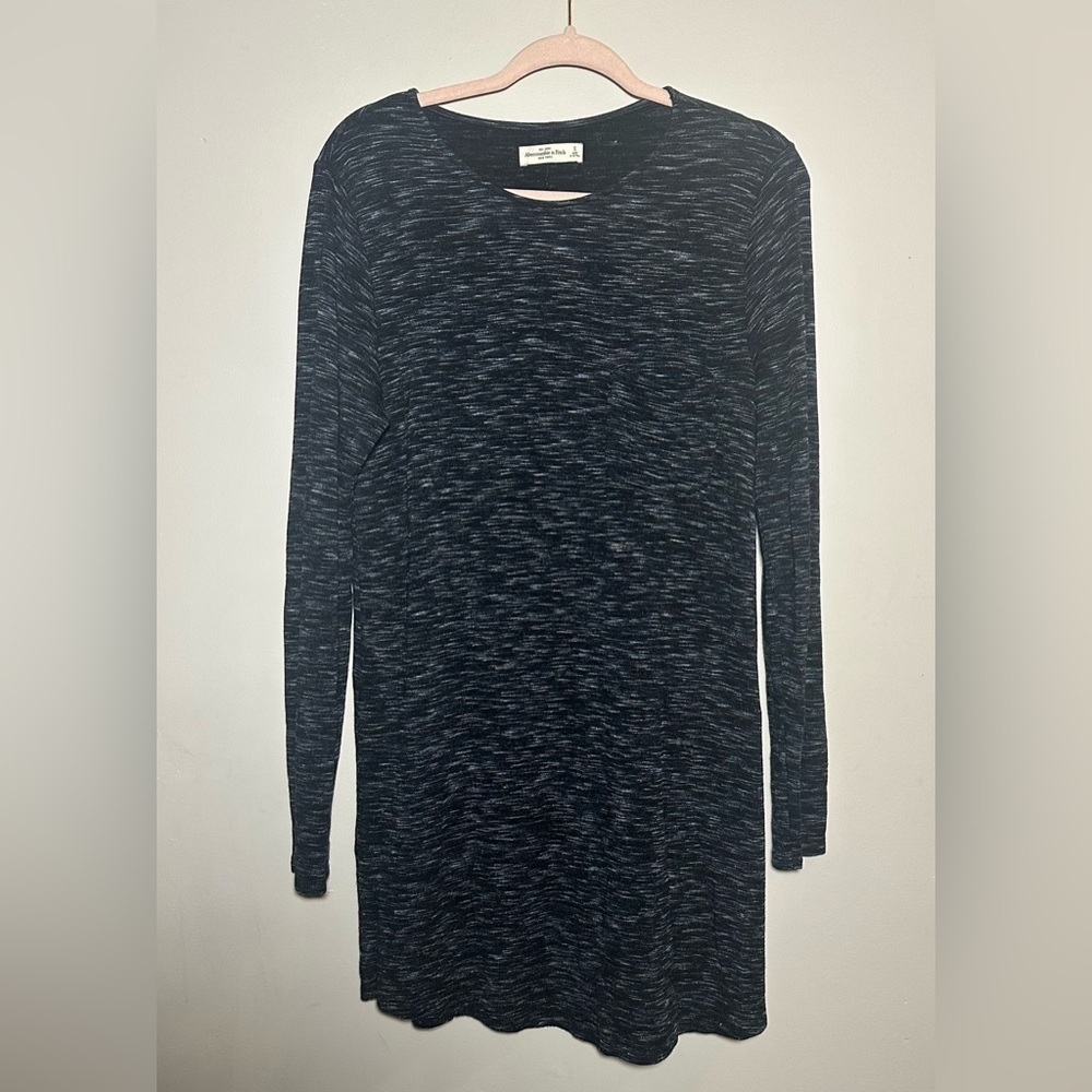 Abercrombie & Fitch‎ Black Marled Long Sleeved Knit Dress | Small